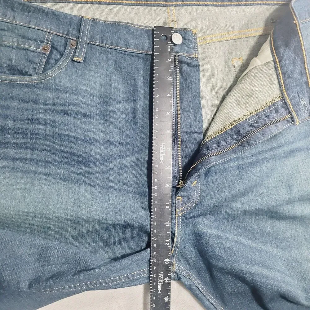 Levi's 502 Jeans Mens 48x32 Blue Wash Tapered Zip Fly Stretch Denim Big & Tall - Picture 5 of 13